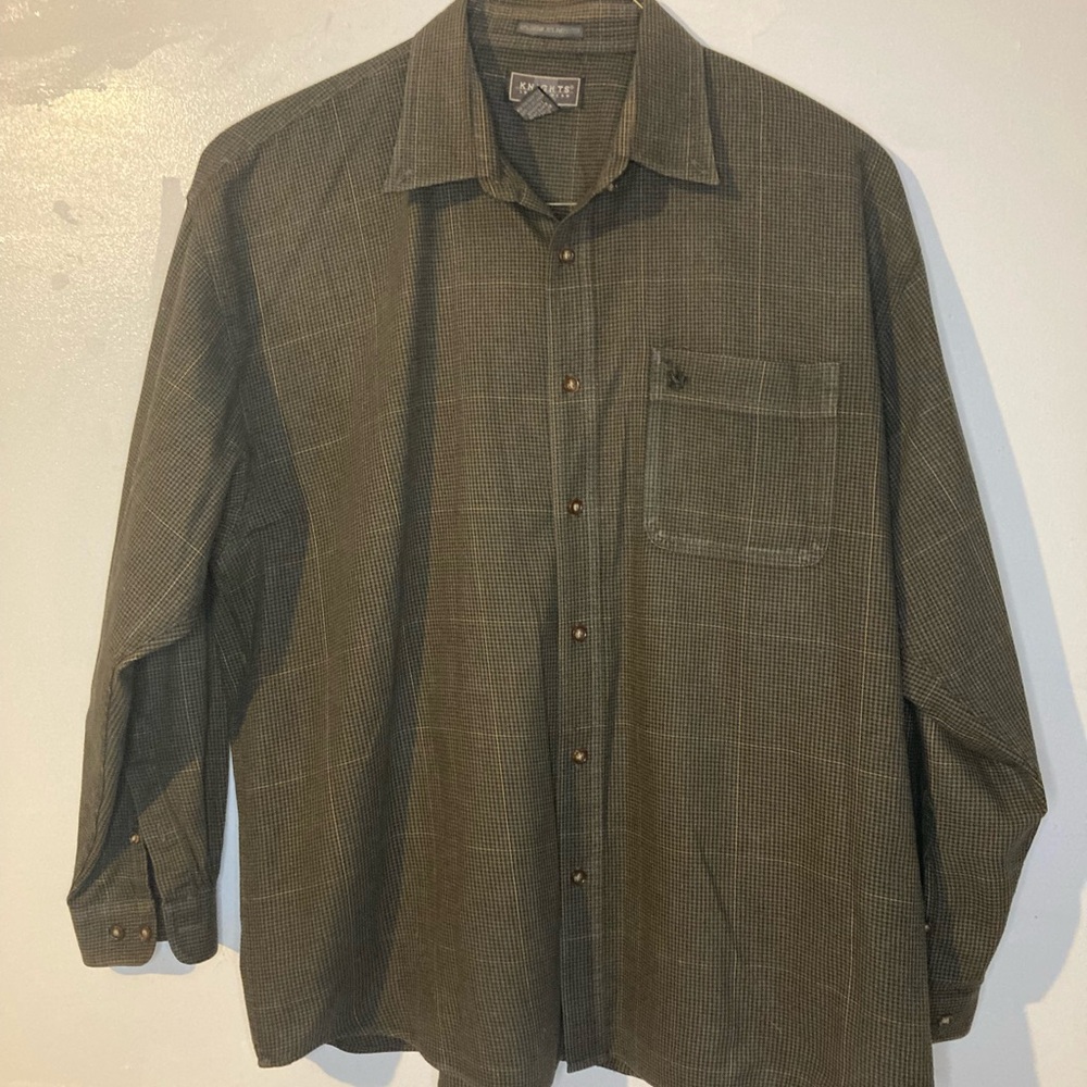 Knight Men's Formal Solid Button-Up Shirt Size XL